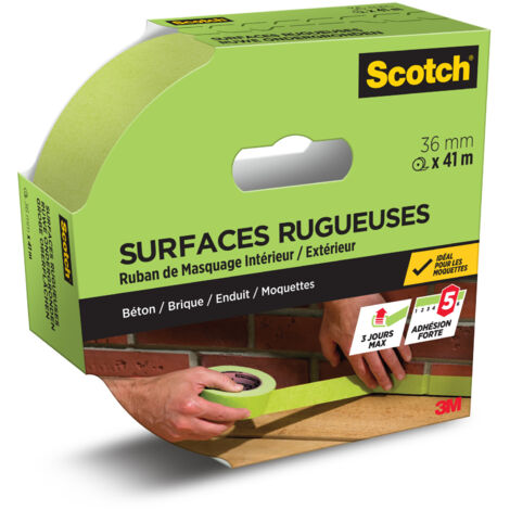 Lot de 2 Rubans de Masquage Surfaces Rugueuses Scotch®, 36 mm x 41 m, 1 Rouleau/Emballage, PEFC Controlled Sources SGSCH-PEFC-COC-110078 (1/5)