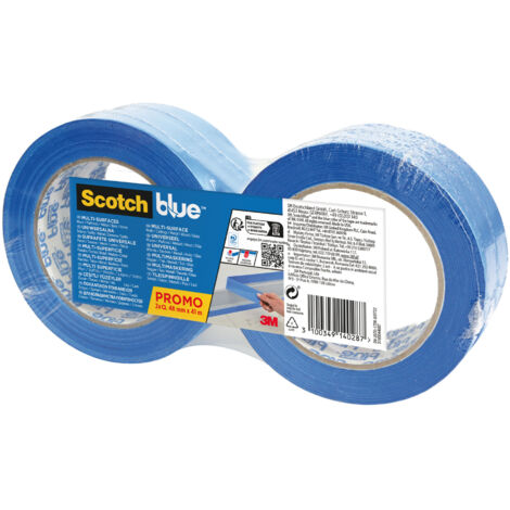 2 lots de 2 rubans de masquage Multi-Surfaces ScotchBlue™, 48 mm x 41 m, soit 4 Rouleaux/Emballage, 100% PEFC, SGSCH-PEFC-COC-110078
