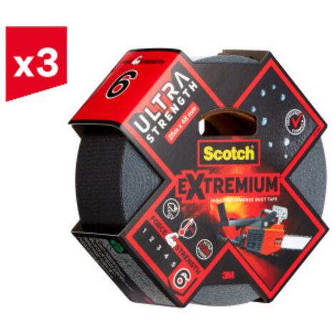 Lot de 3 rubans adhésif haute performance Scotch® Extremium™ ULTRA, 25 m x 48 mm, 1 rouleau/paquet