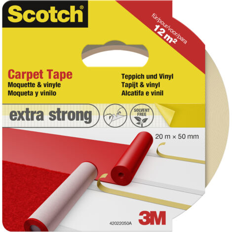 Ruban adhésif pour moquette extra-fort blanc Scotch®, 50 mm x 20 m, 1 Rouleau