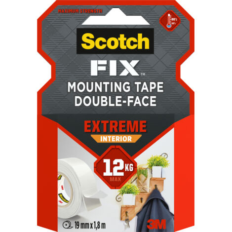 Lot de 3 rubans d’assemblage double face pour un usage intérieur Scotch-FIX™ Extreme, 19 mm x 1,8 m, 1 rouleau/paquet