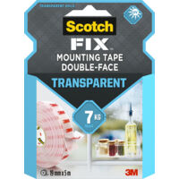 Lot de 2 rubans d'assemblage double face transparent Scotch-FIX™, 19 mm x 5 m, 1 rouleau/paquet