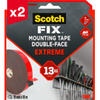 Lot de 2 rubans d’assemblage double face Scotch-FIX™ Extreme, 19 mm x 10 m, 1 rouleau/paquet