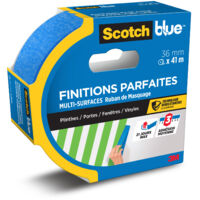 Lot de 3 rubans de masquage Finitions Parfaites ScotchBlue™, 1 Rouleau/Emballage, 36 mm x 41 m, 100% PEFC SGSCH-PEFC-COC-110078