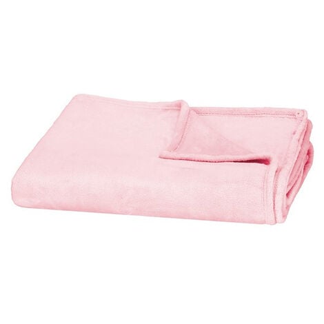 Colcha rosa lisa para cama de 150x200 cm.