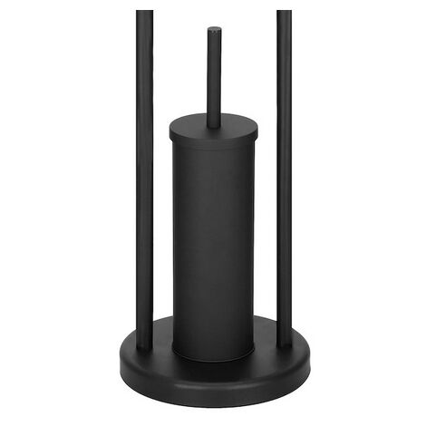 Soporte Para Papel Higiénico De Pie Con Escobilla – Acero Inoxidable 304, Acabado Negro Mate, Base Estable Y Extraíble