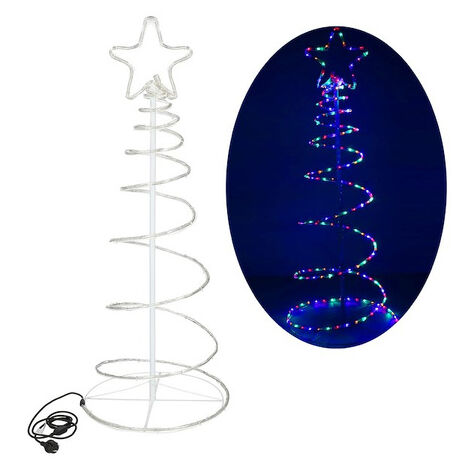 Serpiente de luz de 8 metros multicolor con 192 luces LED para árbol de Navidad exterior IP44.