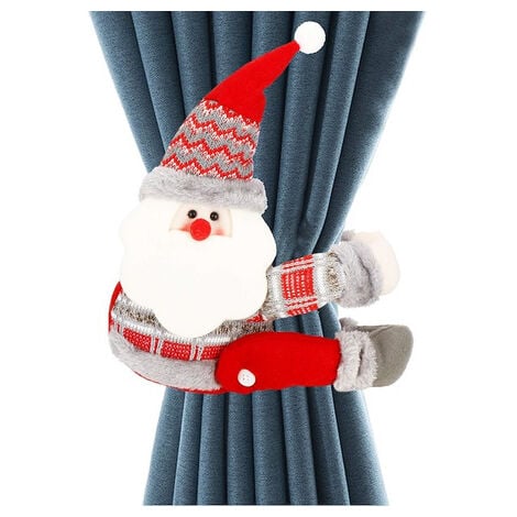 Skrzat navideño para cortinas, adorno con velcro, decoración para visillos.