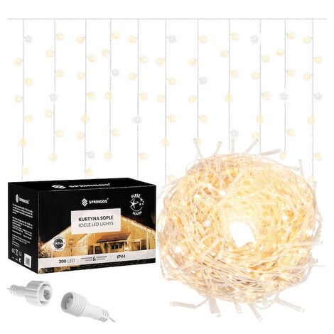 Guirlande lumineuse 300 LED Blanc froid avec telecommande, decoration noel  - Badaboum