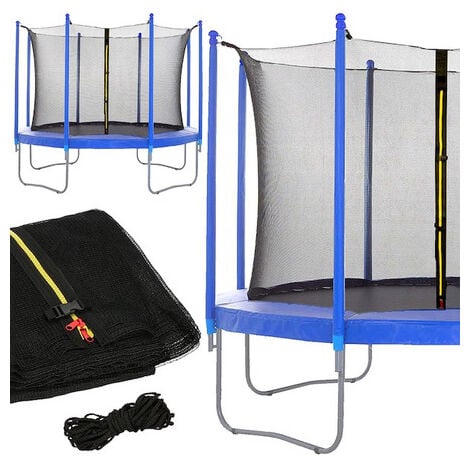 Filet intérieur de protection Universel pour trampoline - avec bouchons  hauts de perches et ficelle