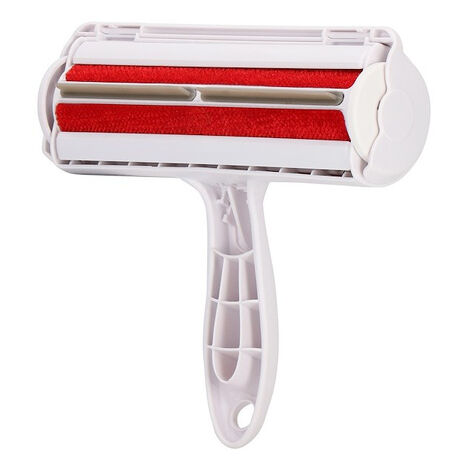 Brosse de nettoyage pour les poils : rouleau, rouleau à vêtements et  meubles blanc et rouge.
