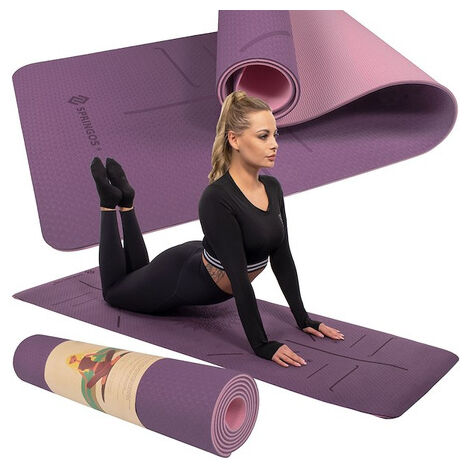 183*61cm 6mm d'épaisseur Double couleur antidérapant TPE tapis de Yoga  qualité exercice tapis de Sport pour Fitn…