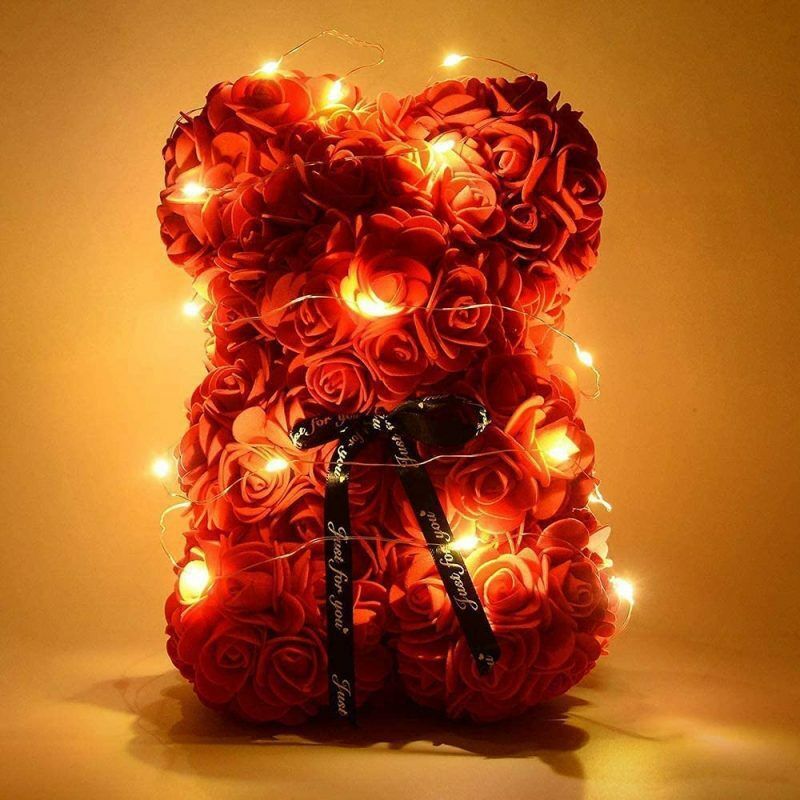 Orso di Rose Idea Regalo Orsetto con Rose per San Valentino Teddy rose 25  cm - Rosso