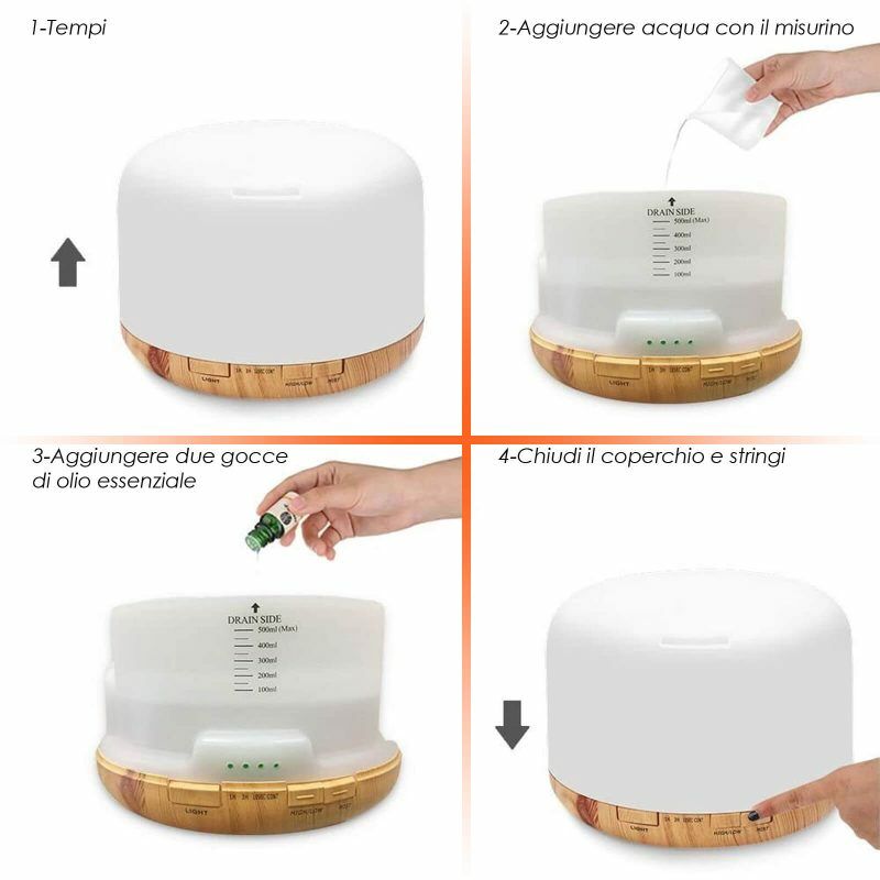 Diffusore di Oli Essenziali INN-776, Senza Fili, 120ml, Diffusore