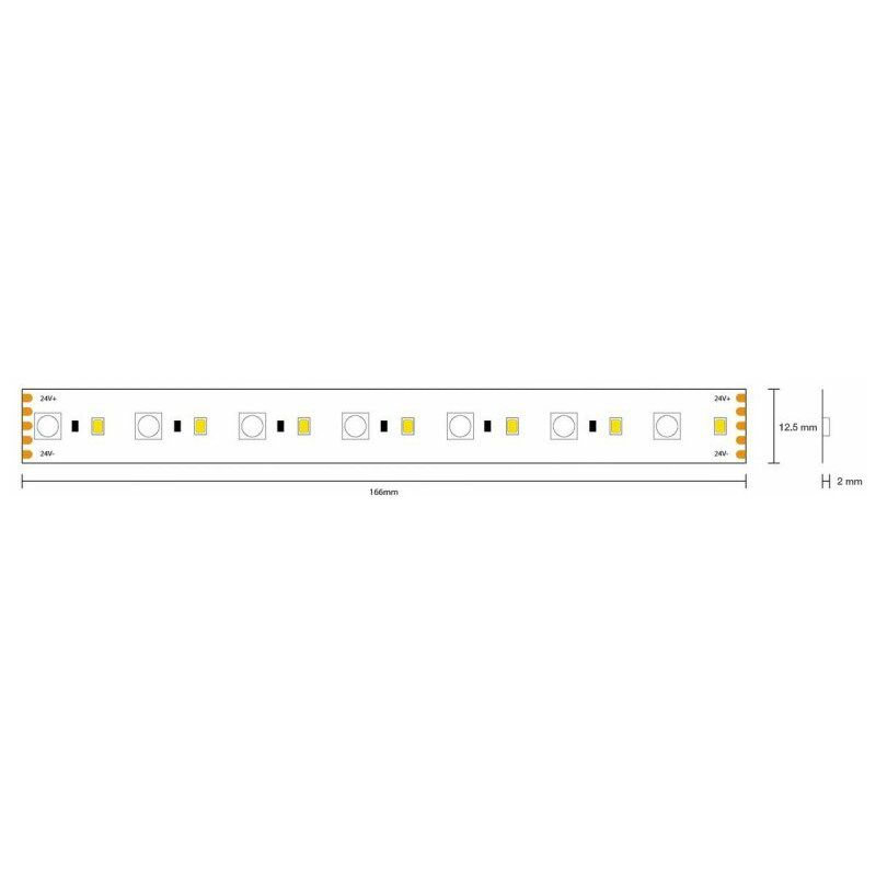 Striscia Led RGB+W 24V 90W IP65 PCB 12.5mm bobina da 420 SMD 2835 e 4040