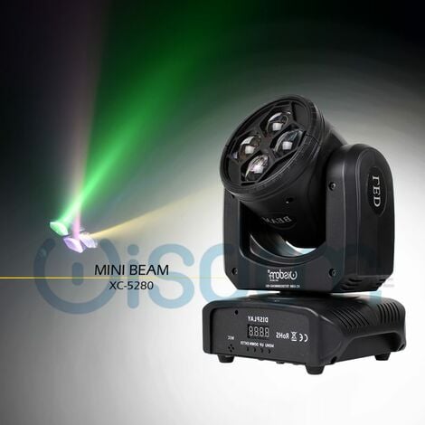 Coppia Mini Testa Mobile Super BEAM 4X10W RGB/W LED con Fly Cases