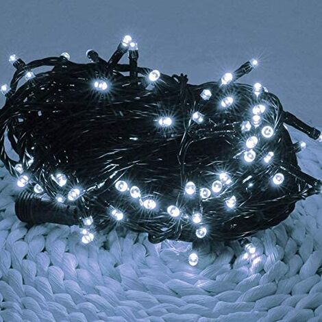 Catena Luminosa Di Luci Led IP65 10 Metri Con 100 Led Filo Nero Luce Blu Flesh Bianco Esterno Raccordabile Ip65 62279631 - Foto 6