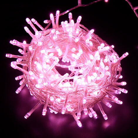 Catena Luminosa di Natale a 500 LED con 8 giochi di Luce per uso Interno/Esterno (Luce Rosa) (1/3)