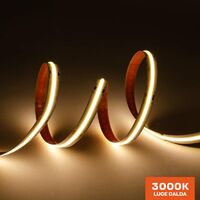 Striscia Led COB CRI90 75W 8000lm 24V IP20 PCB 10mm Chip Led Continua - Calda 3000K