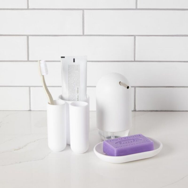 Portaspazzolino Grigio da Appoggio per Bagno Moderno | Leroy Merlin