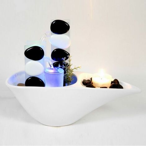 Fontana Zen in resina con LED Luba