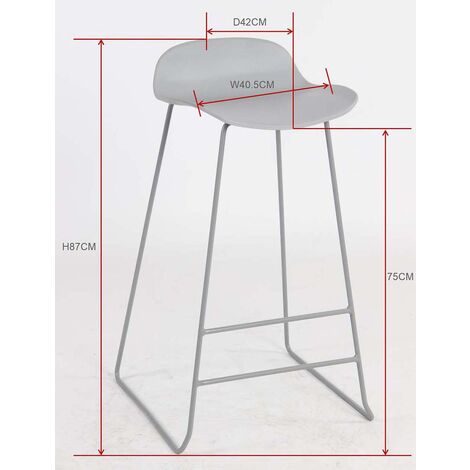 Sgabello bar in plastica nera cross