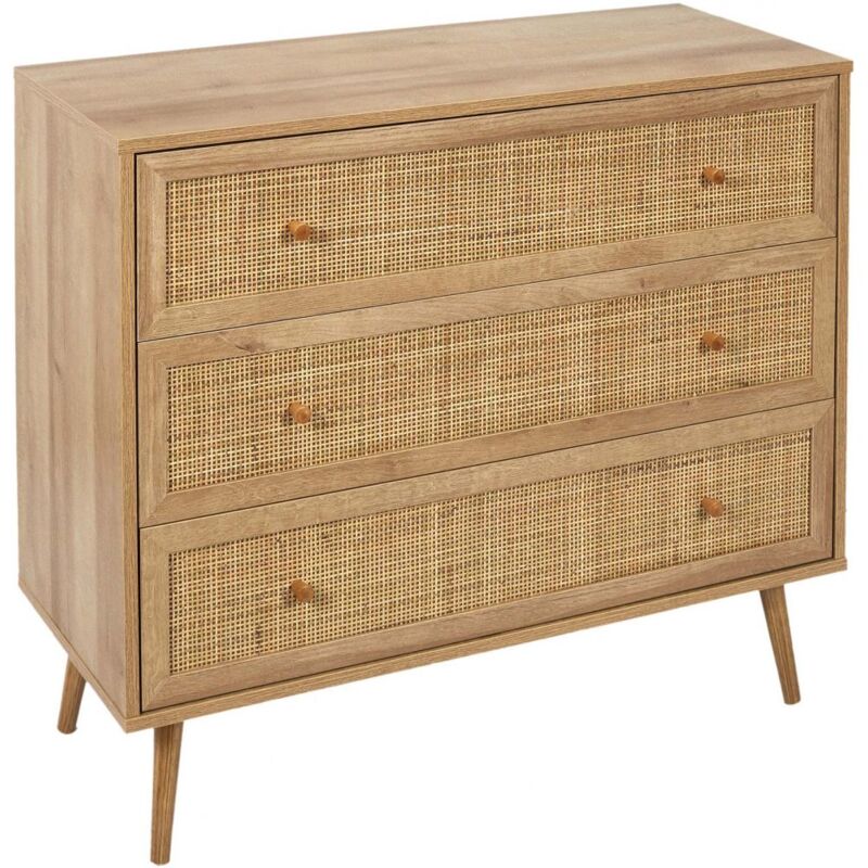 Cómoda de madera de 3 cajones Bali