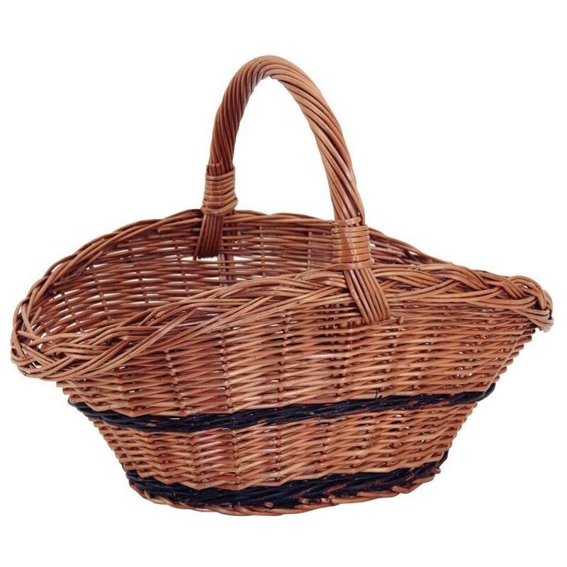 Cesta de mimbre de diseño buff