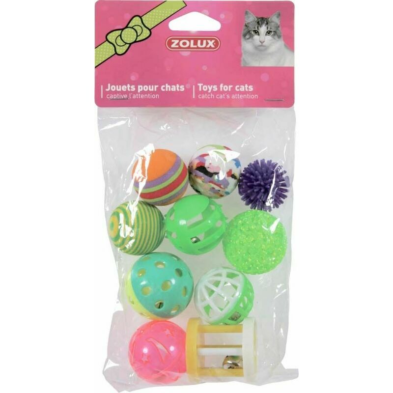 Zolux – Lote de 10 pelotas multiformes para gato 4