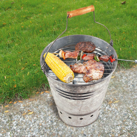 Mini barbacoa portátil con forma de cubo 