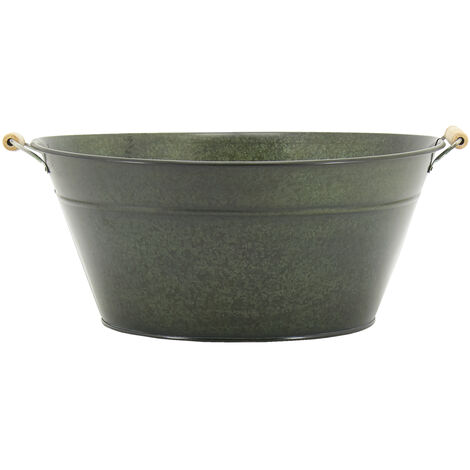 Cestino Metallo Zincato Con Ruote 78x51x70 Cm - Per Biancheria E Esposizione