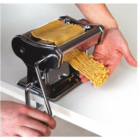 Máquina para hacer pasta, máquina para hacer pasta de 150 rodillos, 7  ajustes de grosor ajustables, máquina de fideos 2 en 1 con rodillos y  cortador