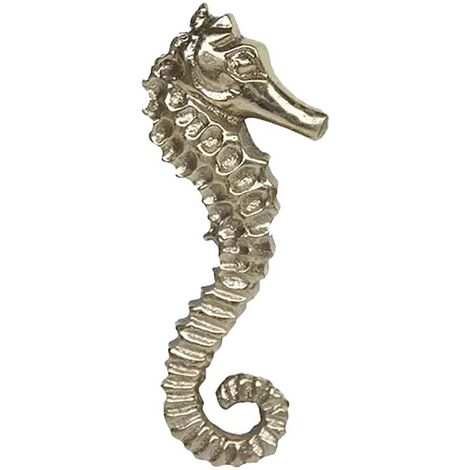 Llamador De Puerta De Latón Pulido Con Caballito De Mar – Hecho En UK, Diseño Decorativo