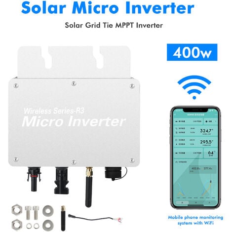 DEWIN Solar Grid Tie Inverter, Photovoltaik-Stromversorgungssystem- Wechselrichter, reiner Sinuswellen-Mikro-Wechselrichter mit WiFi-APP -Überwachung