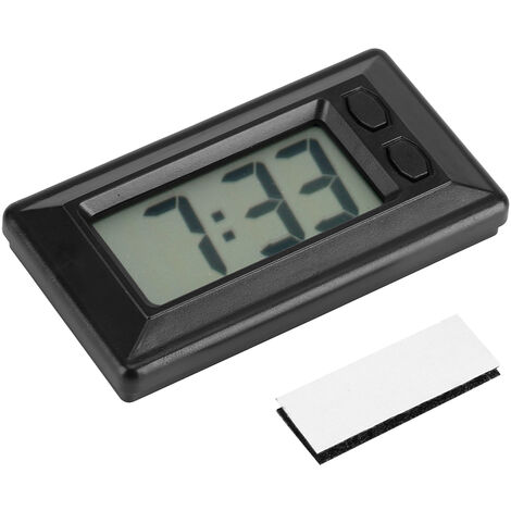 DEWIN Flüssigkristall-Digitaluhr – ultradünne Autouhr,  Mini-Tisch-Elektronikuhr mit Auto-Armaturenbrett, elektronische Uhr mit  Zeit- und
