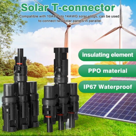 DEWIN 1 Paar professioneller Solarpanel-Kabelstecker, Solarpanel-Verlängerungskabel PV-Drahtadapter, für Solarpanel-Kabel-Photovoltaikanlage