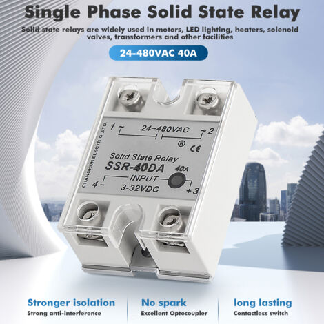 Jadeshay Halbleiterrelais SSR-40 DA – 40A, 3-32V  Produktbild-Vorschau 3