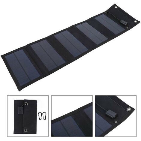DEWIN 20W Solarpanel, faltbar, tragbar, Solarladegerät, wasserdichtes Solarpanel mit USB-Anschlüssen, monokristallines Solarpanel, Solarladung
