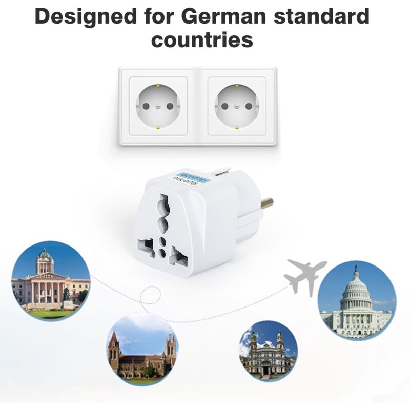Adattatore Italiana Kit 5 Adattatori Da Viaggio Universali - Europa, USA, Cina, Giappone, Canada, Messico Presa Americana - Foto 7