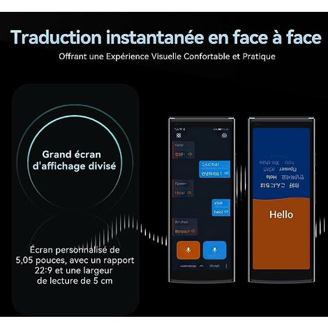 iflytek Smart Translator Traductor Instantaneo de Voz,Traductor de idiomas  con voz en Tiempo Real para
