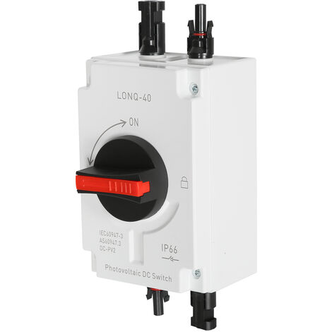 Interruttore Magnetotermico DC 1000V 50A 2 Poli - Per Impianti Fotovoltaici, Montaggio Su Guida DIN