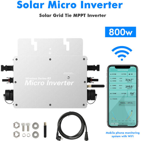 DEWIN Micro Inverter Solare 120W - MPPT Grid Tie Per Pannelli Solari Balcone - DC10.8-30V A AC220V, IP55 - Foto 7