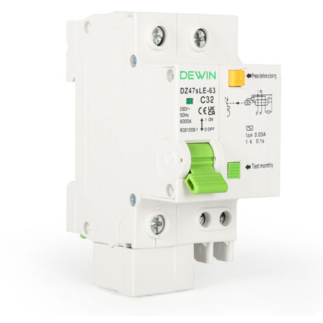 Interruttore Scatola DC Miniatura 2P 500V 32A – DZ47-63Z-2P Con Protezione Da Sovraccarico E Cortocircuito