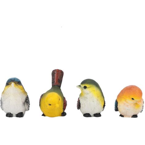 DEWIN 4 pezzi in resina uccelli figurine animali decorazione prato