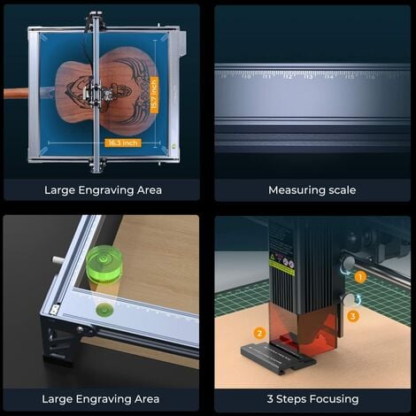 Incisore laser Swiitol C18 Pro 18W con alta precisione 0,01 mm Macchina per incisione  laser ad alta velocità Taglio 15 mm Tiglio/18 mm Legno di Paulonia/11 mm  Acrilico con passaggi di sicurezza multip
