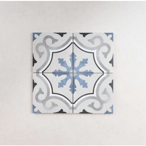Carrelage Imitation Carreaux de Ciment FLEUR 15x15 (0,5m2) Lou-Lou - Les Carreaux de Jean