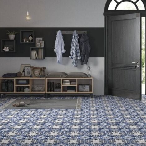Carrelage Imitation Carreaux de Ciment FLEUR 15x15 (0,59m2) Madeleine - Les Carreaux de Jean
