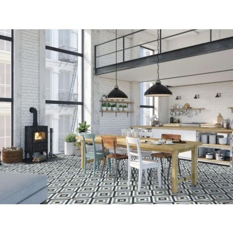 Carrelage Imitation Carreaux de Ciment LOFT FLOOR 20x20 (0,52m²) Elyria - Les Carreaux de Jean