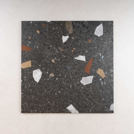 Carrelage Effet Terrazzo STRACCIATELLA 60x60 Noir (1,44m²) - Les Carreaux de Jean
