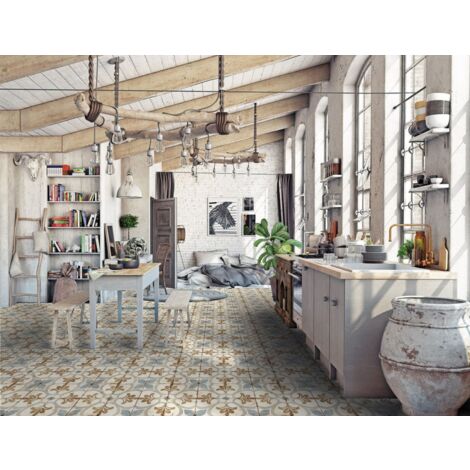 Carrelage Imitation Carreaux de Ciment LOFT FLOOR 20x20 (0,52m²) Aurora - Les Carreaux de Jean